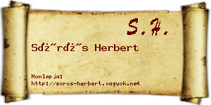 Sörös Herbert névjegykártya